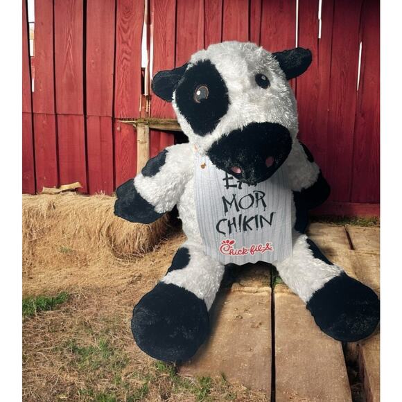 Chick-Fil-A Other - Chick-Fil-A Large Stuffed Animal Plush Black and white Cow Eat More Chikin 20”